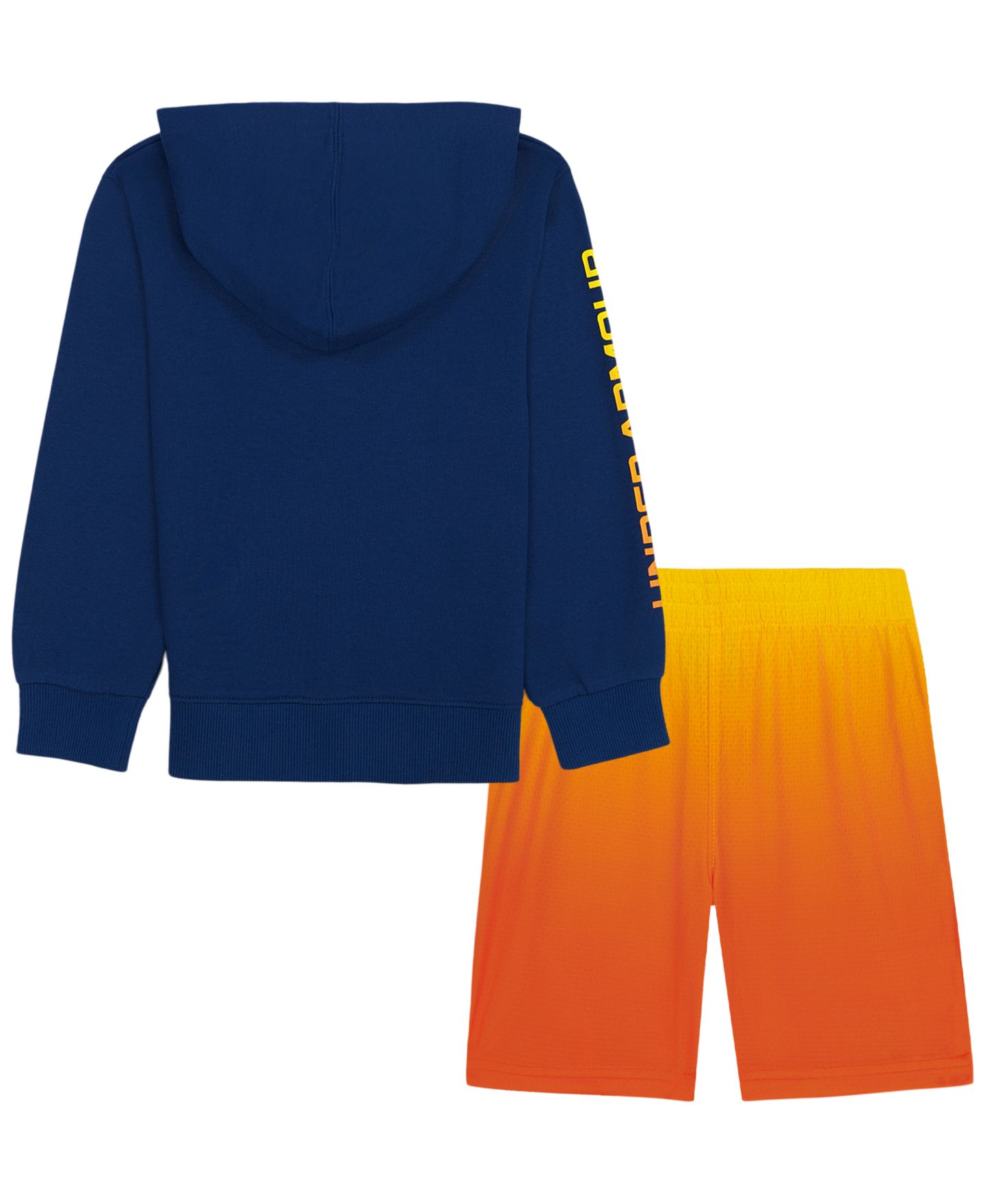 Детский комплект Under Armour: худи с длинным рукавом и шорты, 2-7 лет, 2 предмета, цвет: Тёмно-синий / Оранжевый — фото 9