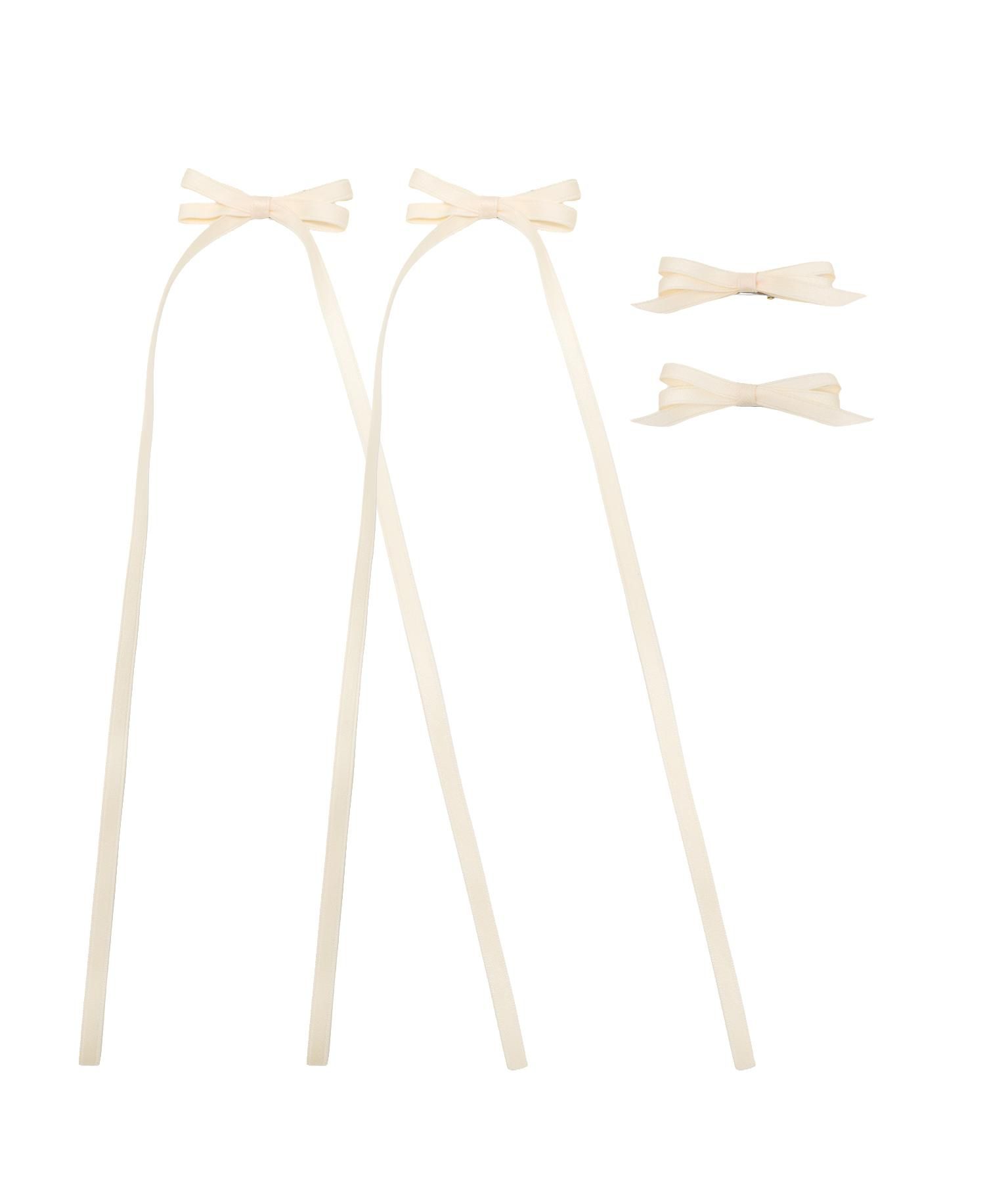 Girls Ribbon Bow Clip Set (4pc)