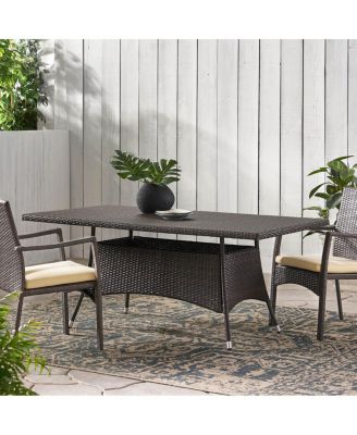 Rectangular Polyethylene Wicker Outdoor Dining Table