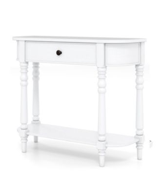 2-Tier Wooden Entryway Console Table for Hallway