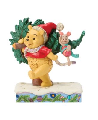 Disney Traditions Pooh with Christmas Tree Figurine