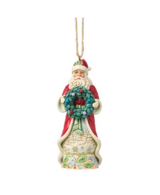 Heartwood Creek Santa Holding Wreath Figurine