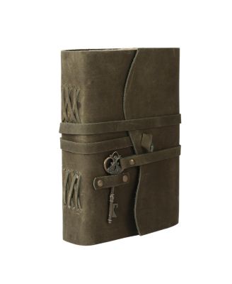 Leather Journal Deckle Edge Paper Vintage Key Handmade Notebook Diary Sketch Writing Pad