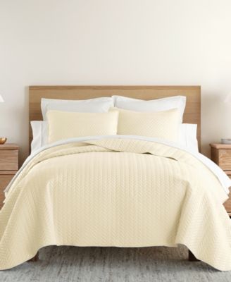 Herringbone Lightweight Quilted Coverlet Set, Twin