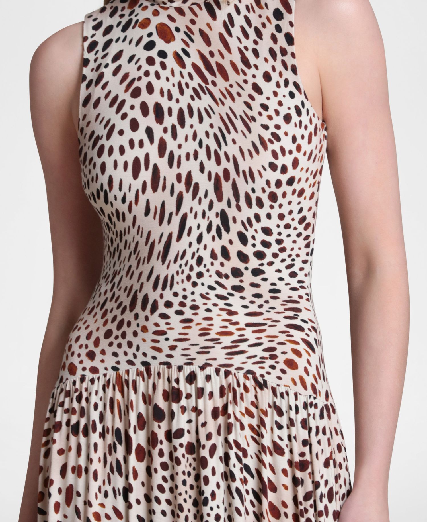 Women's Sleeveless Mock-Neck Maxi Dress