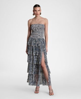 Women's Smocked-Bodice Strapless Maxi Dress
