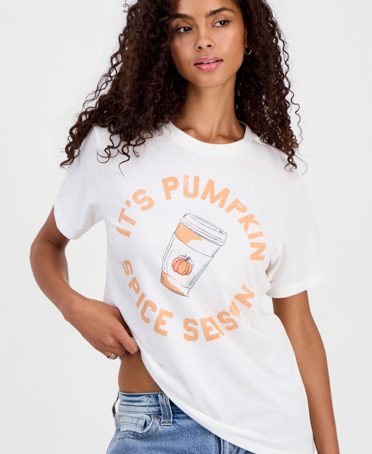 Juniors' Pumpkin Spice Graphic-Print T-Shirt