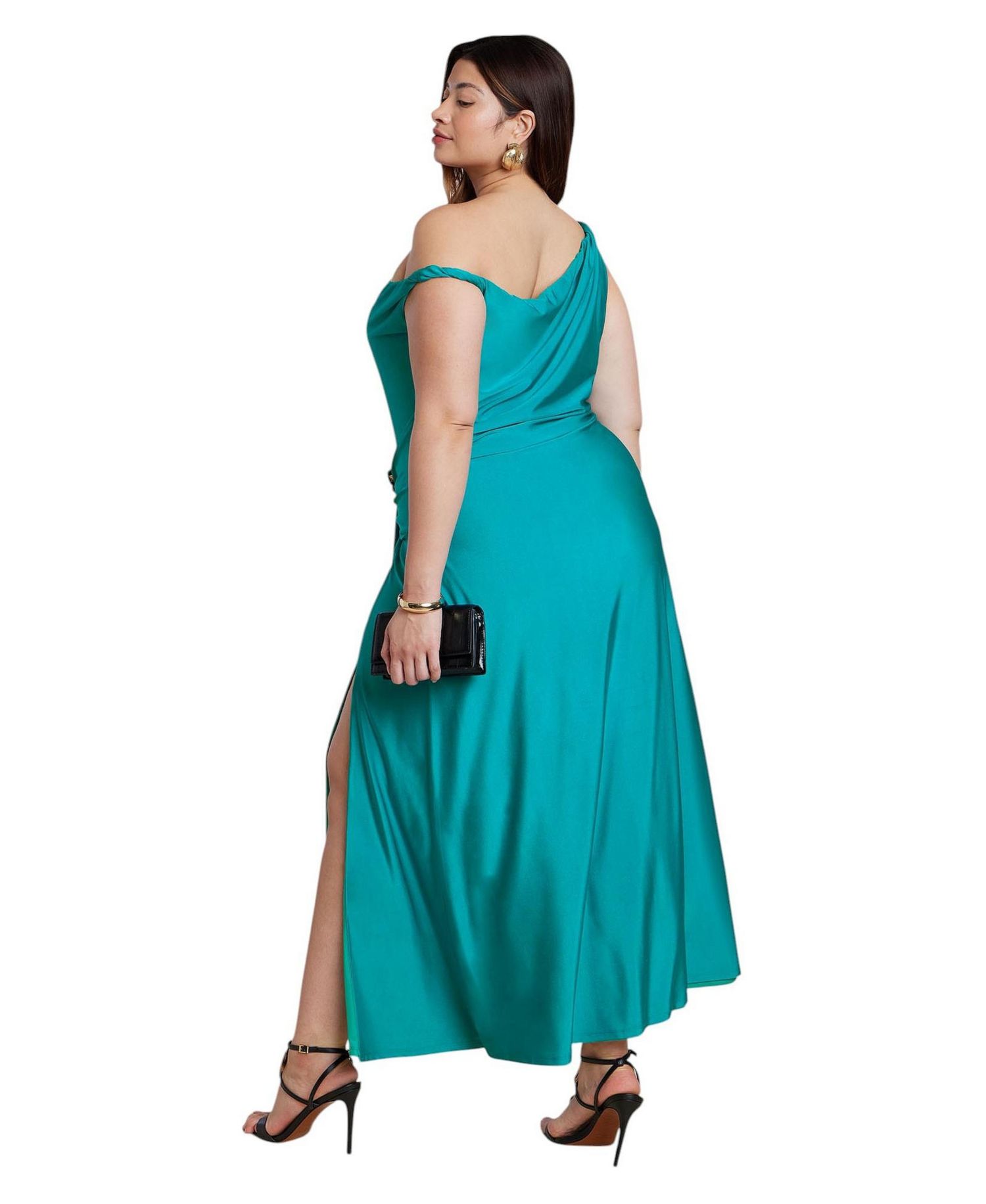 Women's Plus Size Boat Neck Maxi Dress