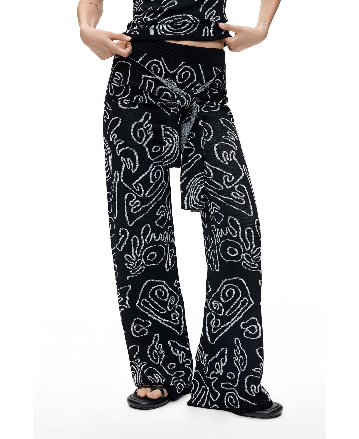 Women's Jacquard knit trousers