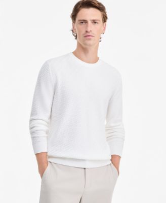 Men's Basket Weave Long-Sleeve Sweater