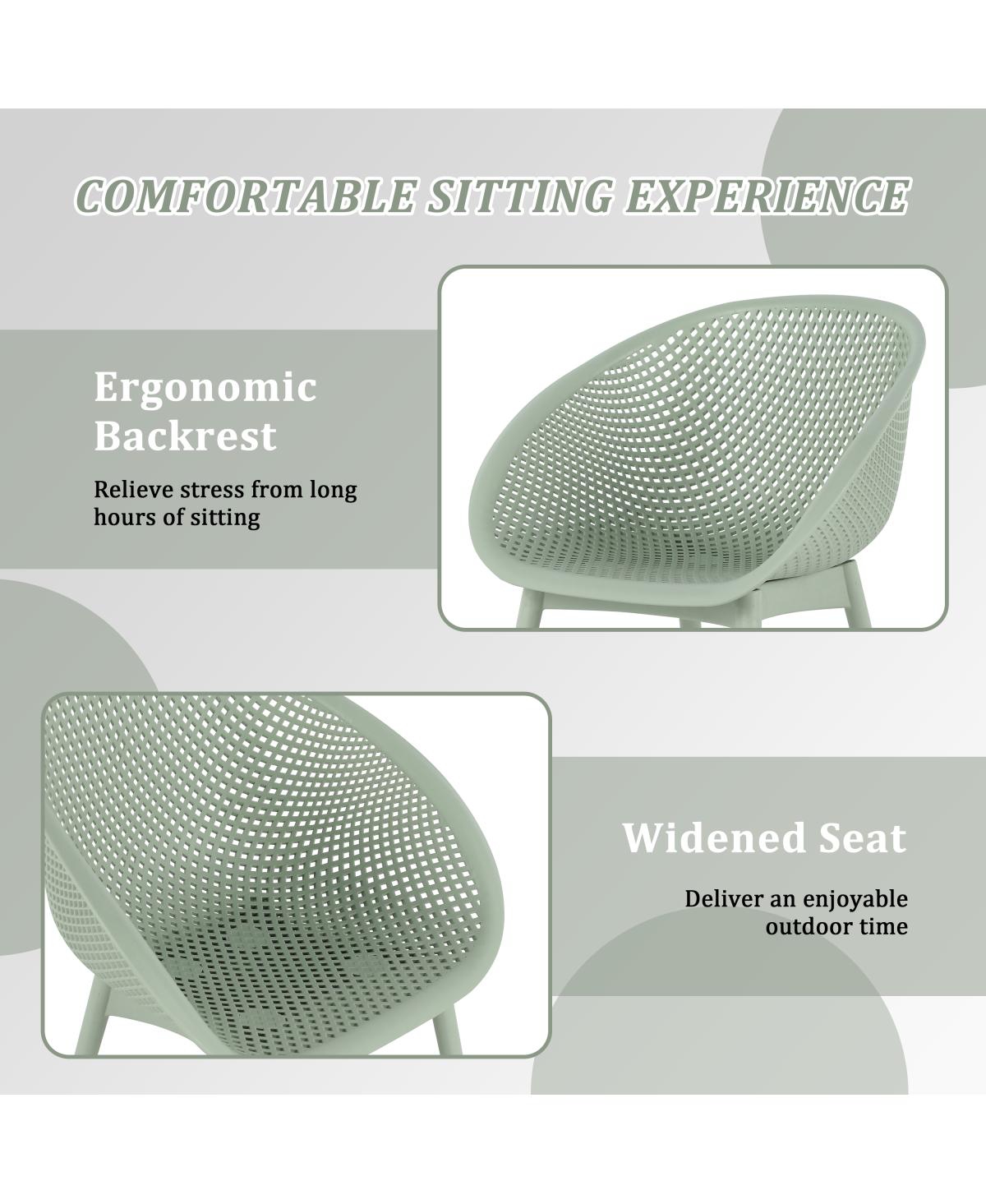 Streamdale Furniture Summer 2-Pack Pale Green Lounge Chairs and Round Table Set