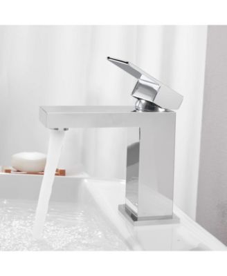 Modern Chrome Bathroom Faucet, Single Hole Bathroom Faucet, Solid Brass Chrome Polished Bathroom Sink Faucet