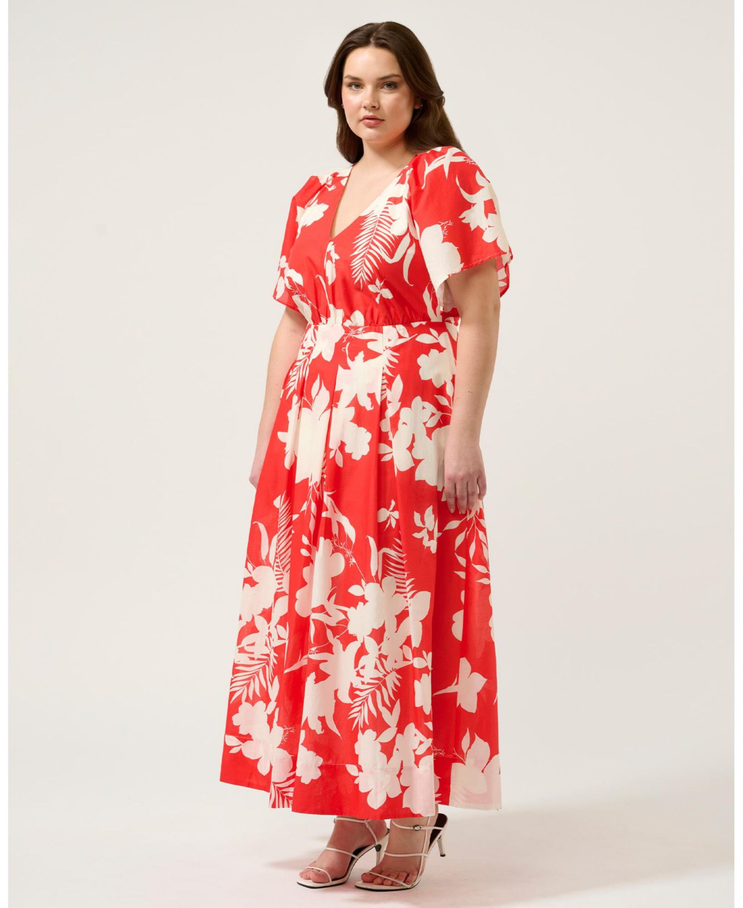 Plus size Solstice Floral Pleated Empire-Waist Maxi Dress