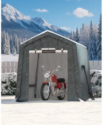 6x8 FT Portable Outdoor Storage Shed with Roll-Up Door - Waterproof, UV-Resistant Garage Tent for Motorcycle, Bike, Tools