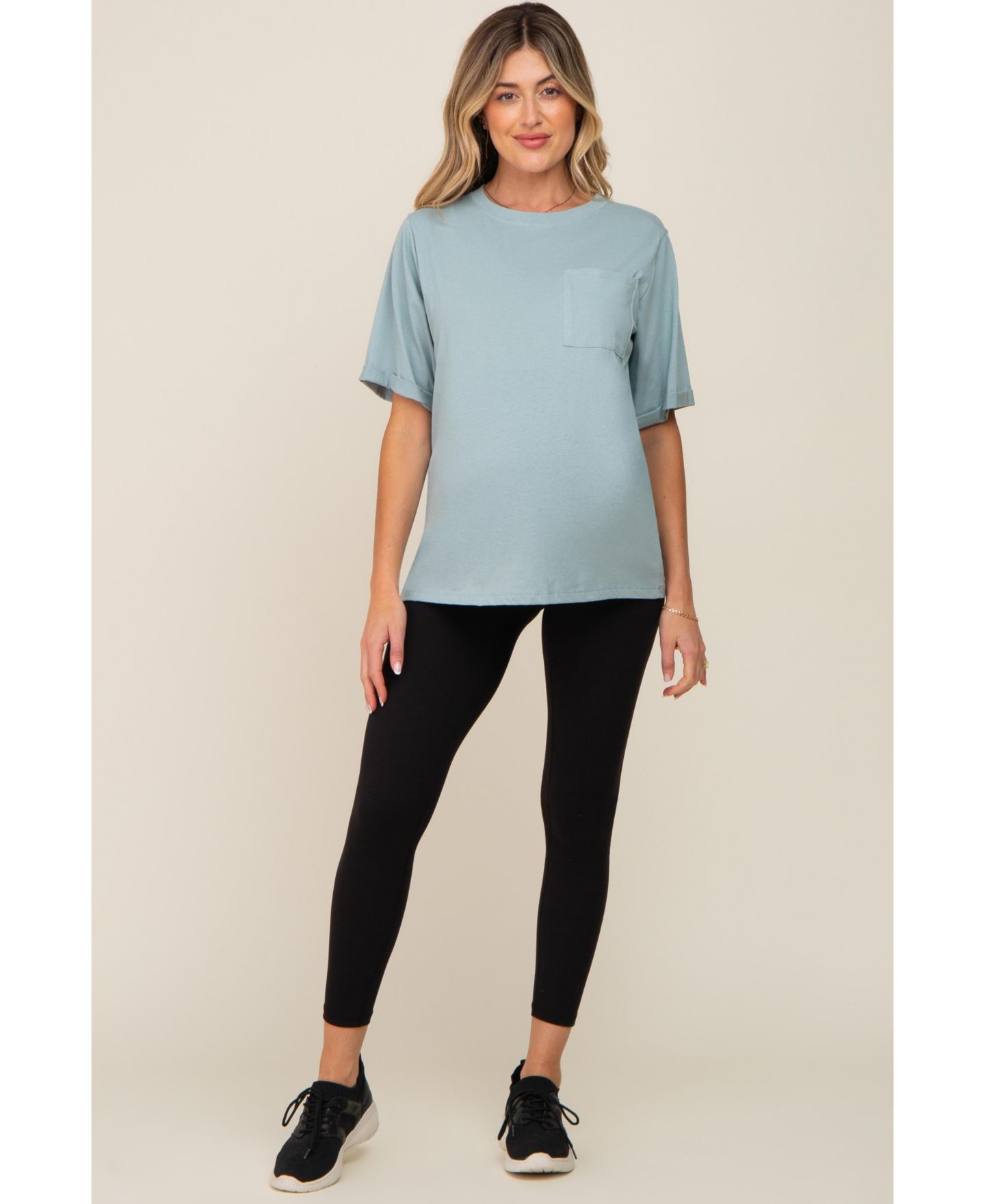 Женский топ Pinkblush Mint Green Oversized Pocket Front Short Sleeve, цвет: Мятный зелёный — фото 4