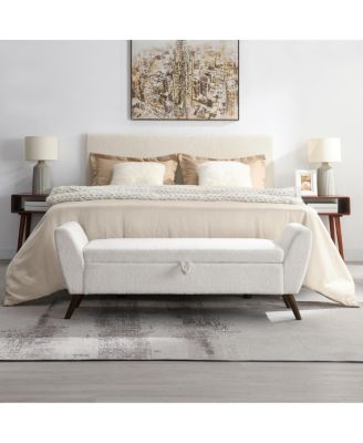 60" Storage Bench Width Wood Legs