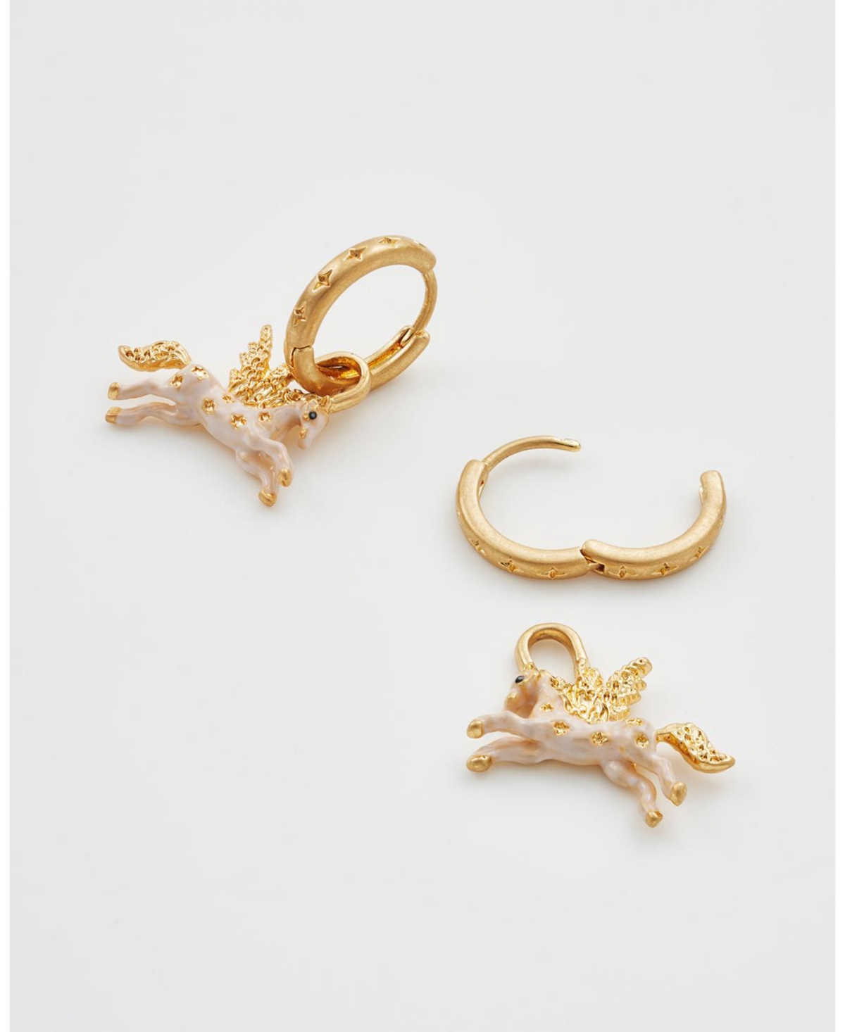 Fable England Gold Pegasus Huggie Earrings