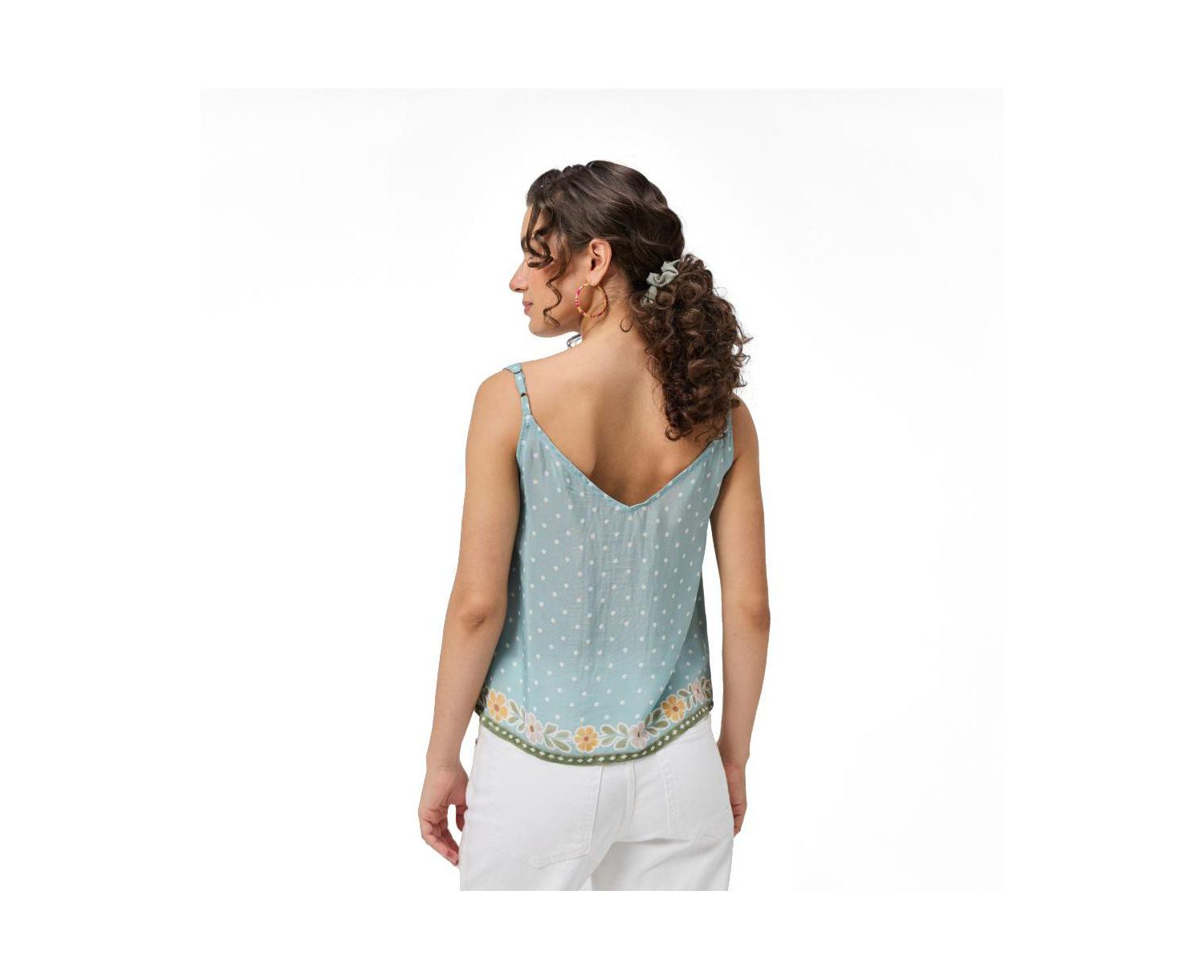 Women's Bow Bemberg Tie Cami Top