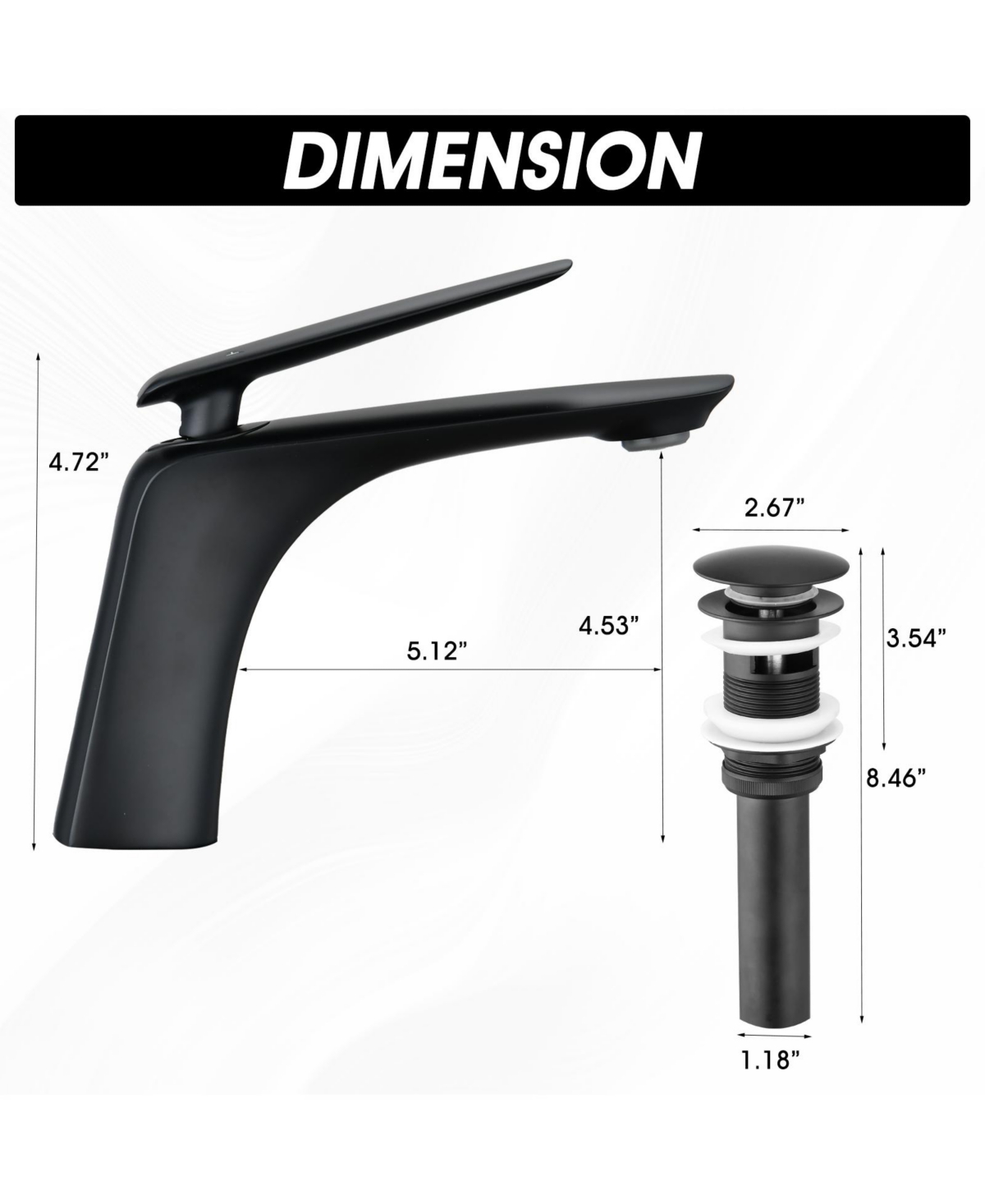 Phying Single Hole Bathroom Sink Faucet with Pop Up Drain and Water Supply Hose, Single Handle Bathroom faucet