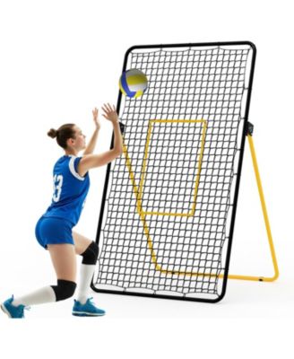Volleyball Rebounder Net, Adjustable Bounce Trainer for Serving Passing, Portable Foldable Training Net