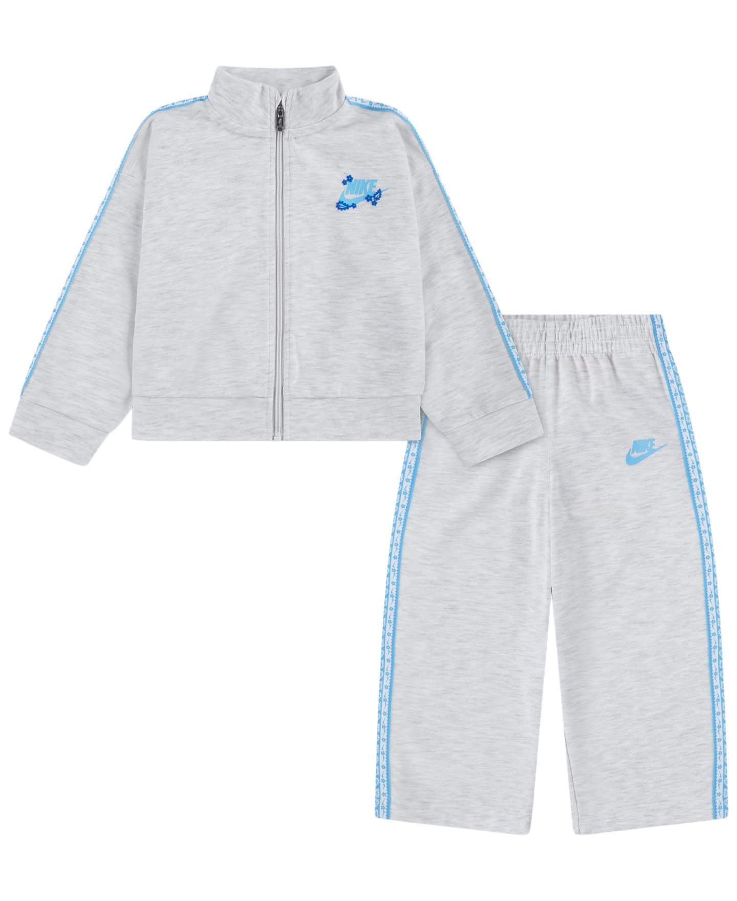 Комплект Nike Retro Remix Jacket and Pants, 2-Piece Set для девочек-малышей, цвет: Берёзовый меланжевый — фото 1