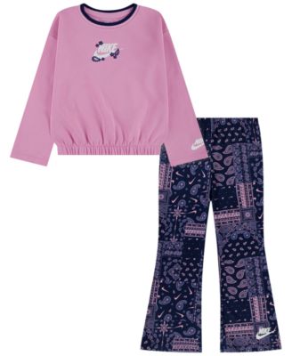 Girls' 4-6X Retro Remix Long-Sleeve Top and Leggings, 2-Piece Set