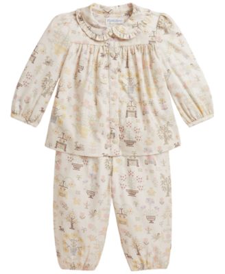 Baby Girls' Polo Bear Long-Sleeve Top and Pants, 2-Piece Set