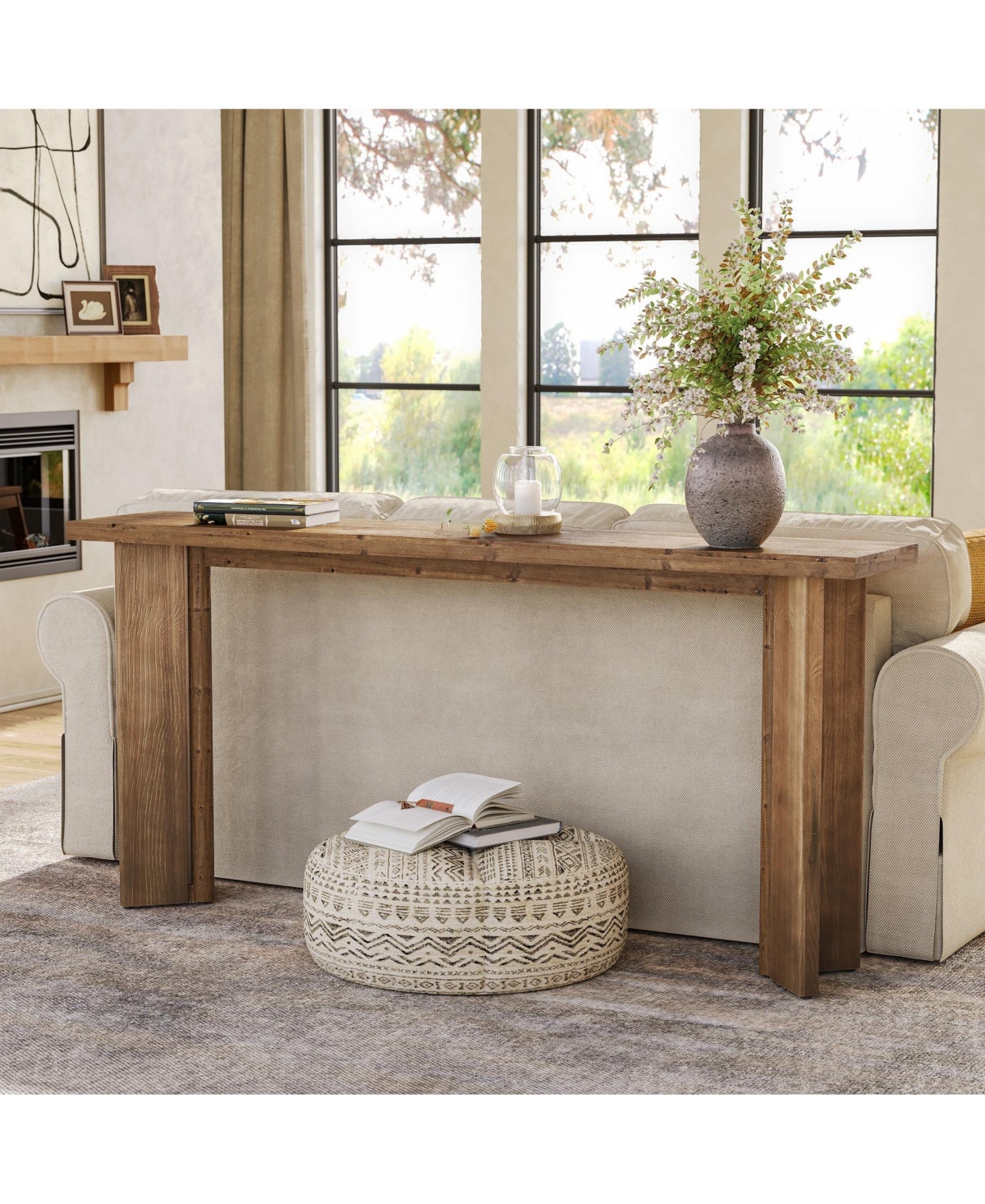 Slickblue Solid Wood Sofa Console Table for Foyer, Hallway, or Living Room