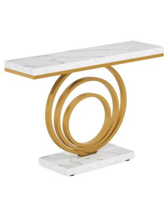 Modern Narrow Console Table with Ring Base for Entryway and Living Room Use