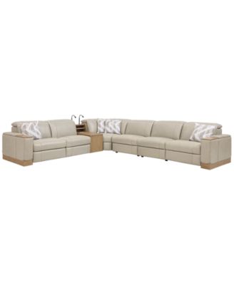 Maxyne 7-Piece L-Shape Sectional with 4 Power Motion Recliners and 1 Console