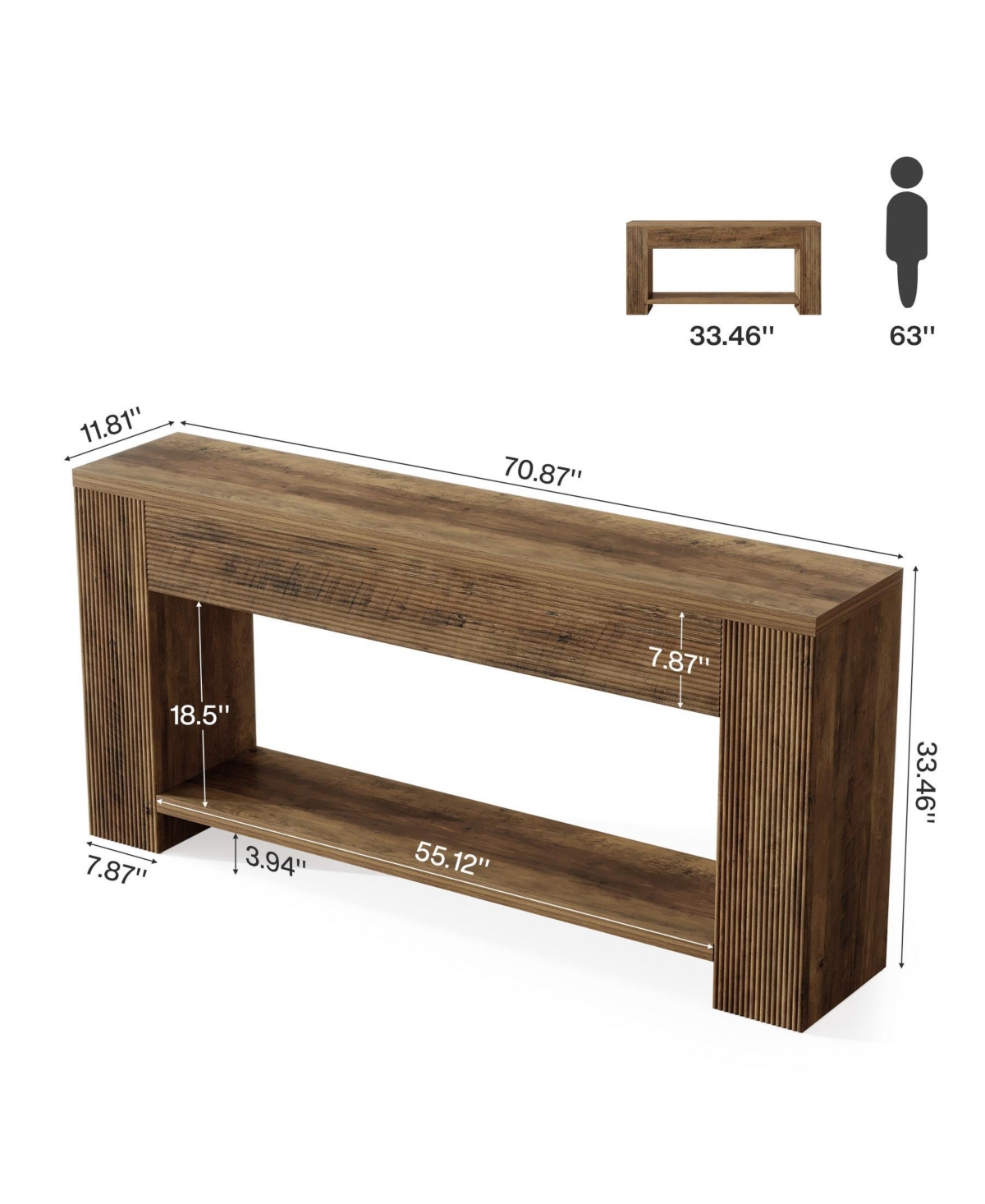 Slickblue Farmhouse Hallway Console Table with Sturdy Legs for Living Room