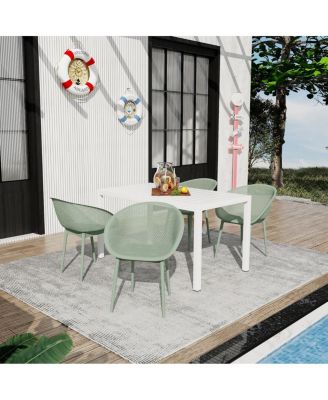 Pale Lounge Chairs and Modern Table Set