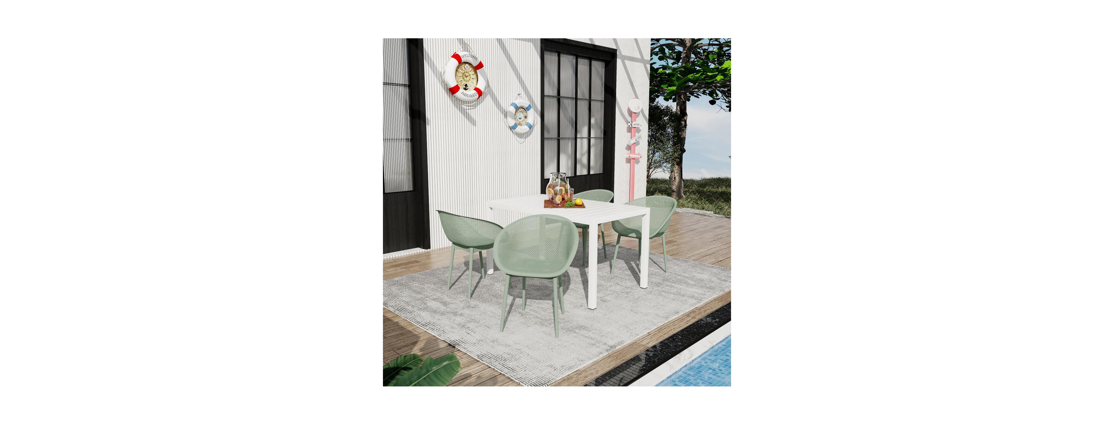 Streamdale Furniture Pale Green Lounge Chairs and Modern Table Set