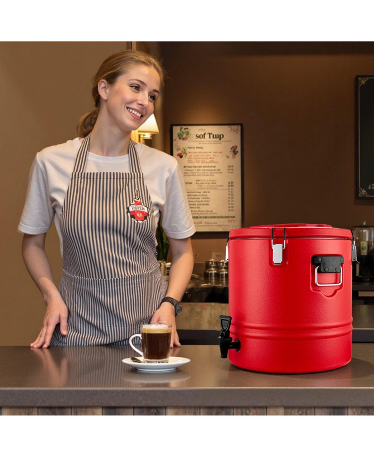 Cozito Insulated Beverage Dispenser, 8 Gal 30L Hot and Cold Drink Server with Spigot