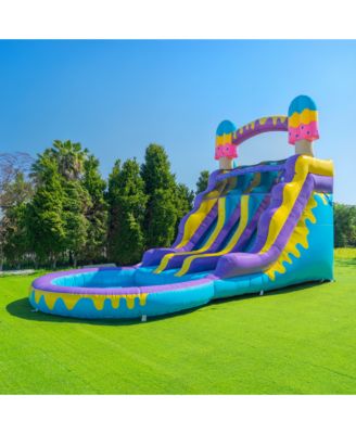 Ice Pop 24' Dual Lane Center Climb Waterslide with Attached Pool