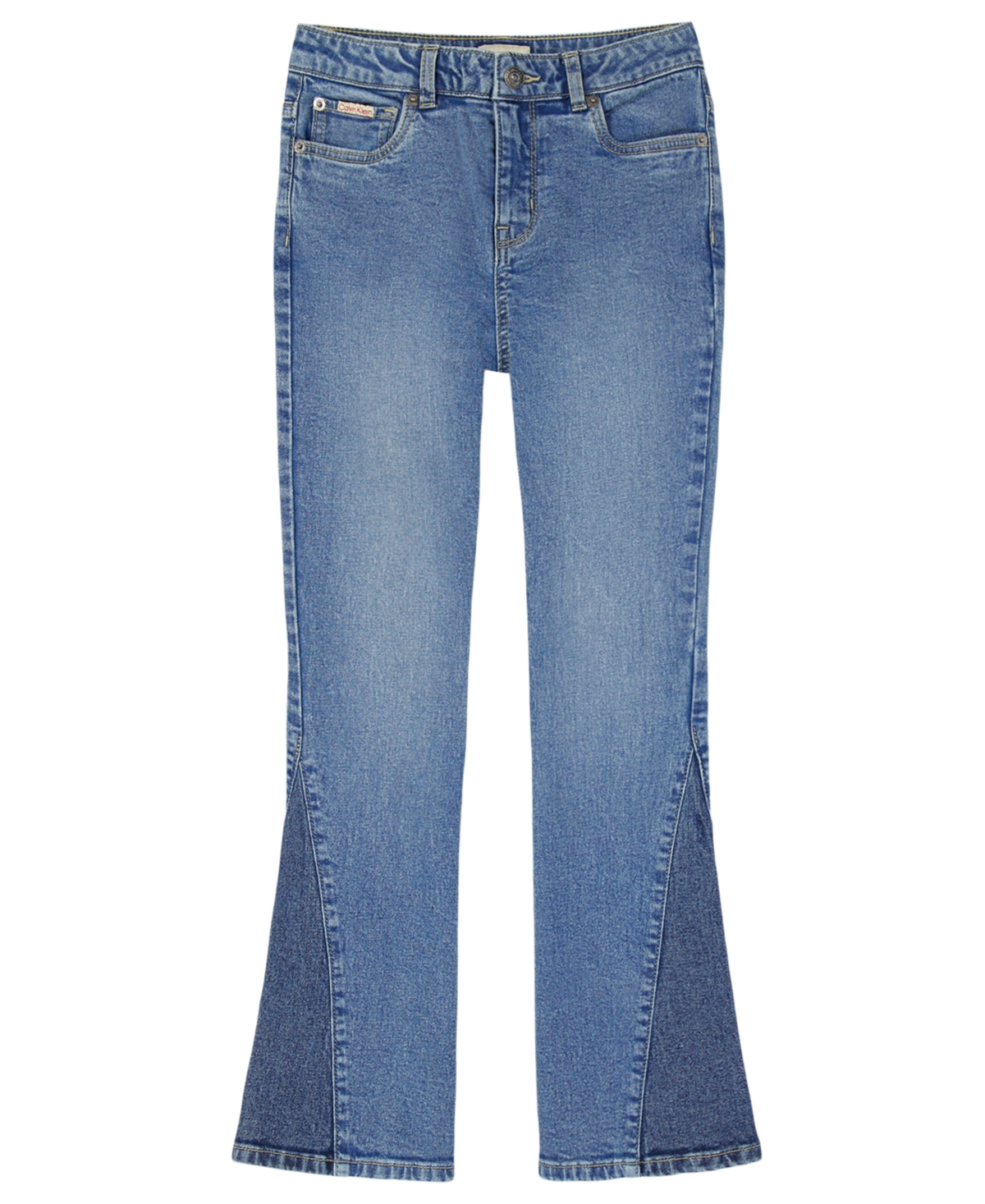 Calvin Klein Girls' 7-16 2-Tone Flared Denim Jeans