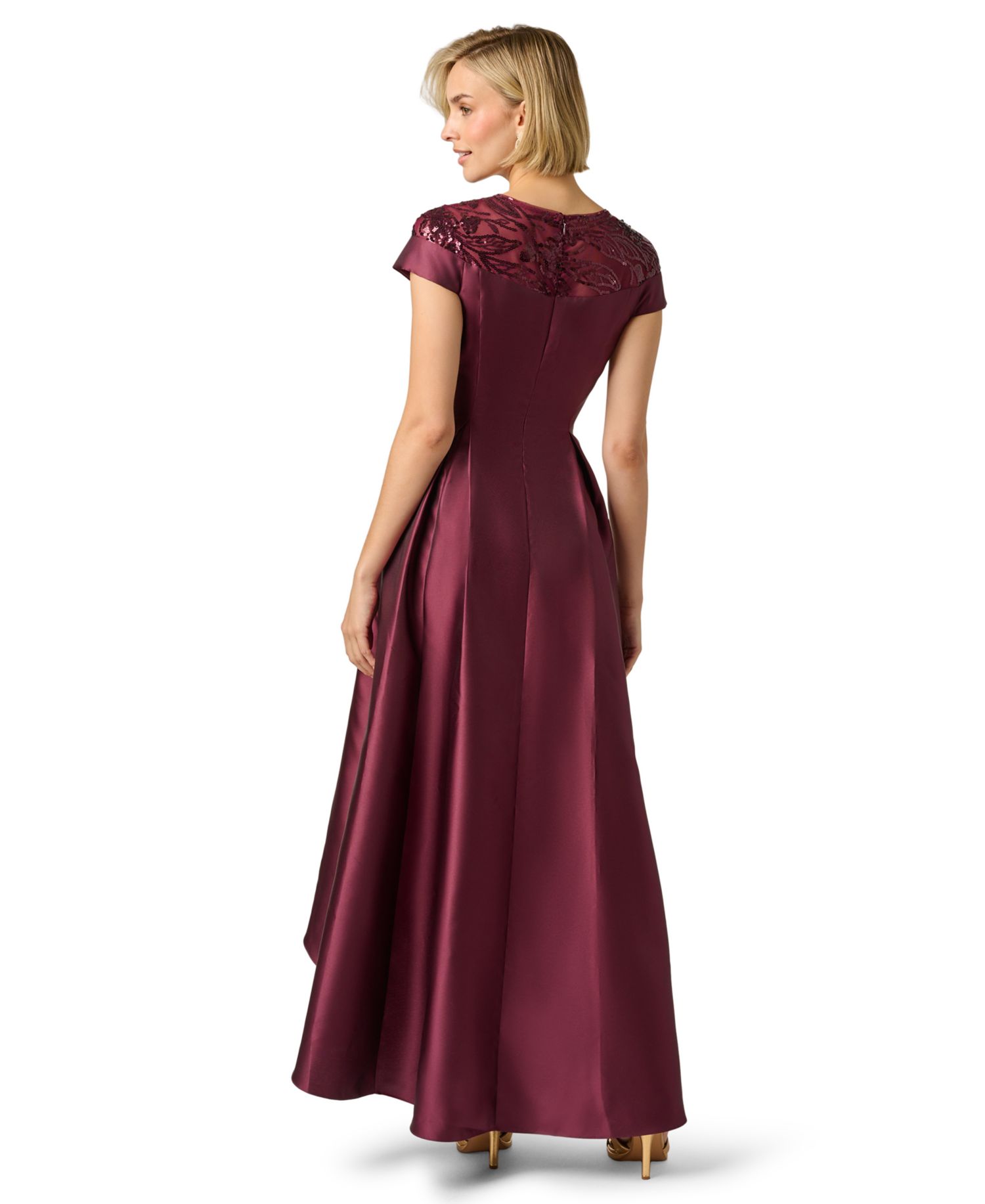 Women's Sequin Combo Mikado High-Low Ball Gown