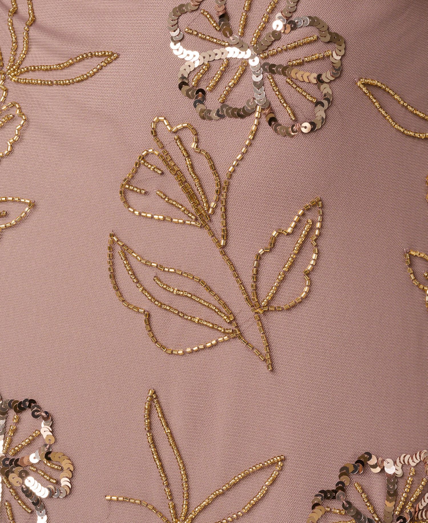 Women's Blouson Crewneck Beaded Ball Gown