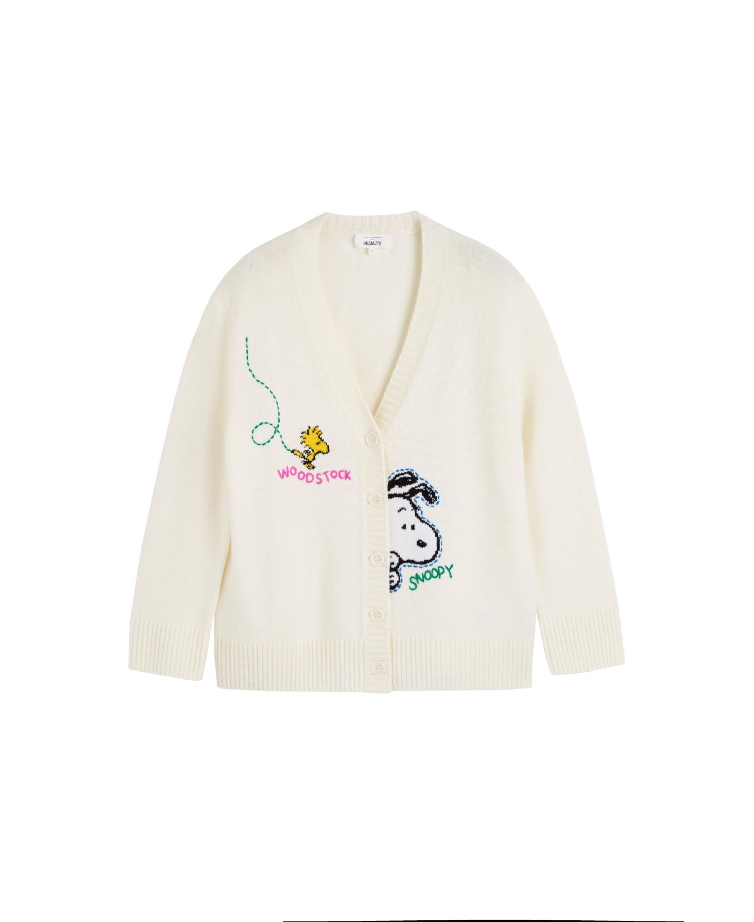 Chinti and Parker Women's Wool-Cashmere Snoopy Embroidered Cardigan