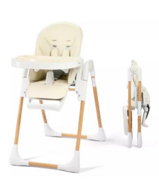 BabyKinder King Convertible Baby High Chair with Wood Grain Removable Double Tray and Easy Clean Design