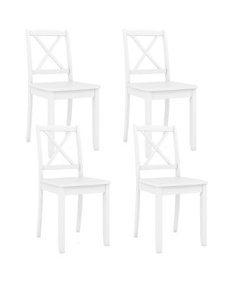 Dining Chair Set of 4 Kitchen Side Chairs With Rubber Wood Legs and Cross Back