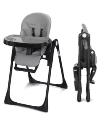 BabyKinder King Convertible Baby High Chair with Wood Grain Removable Double Tray and Easy Clean Design