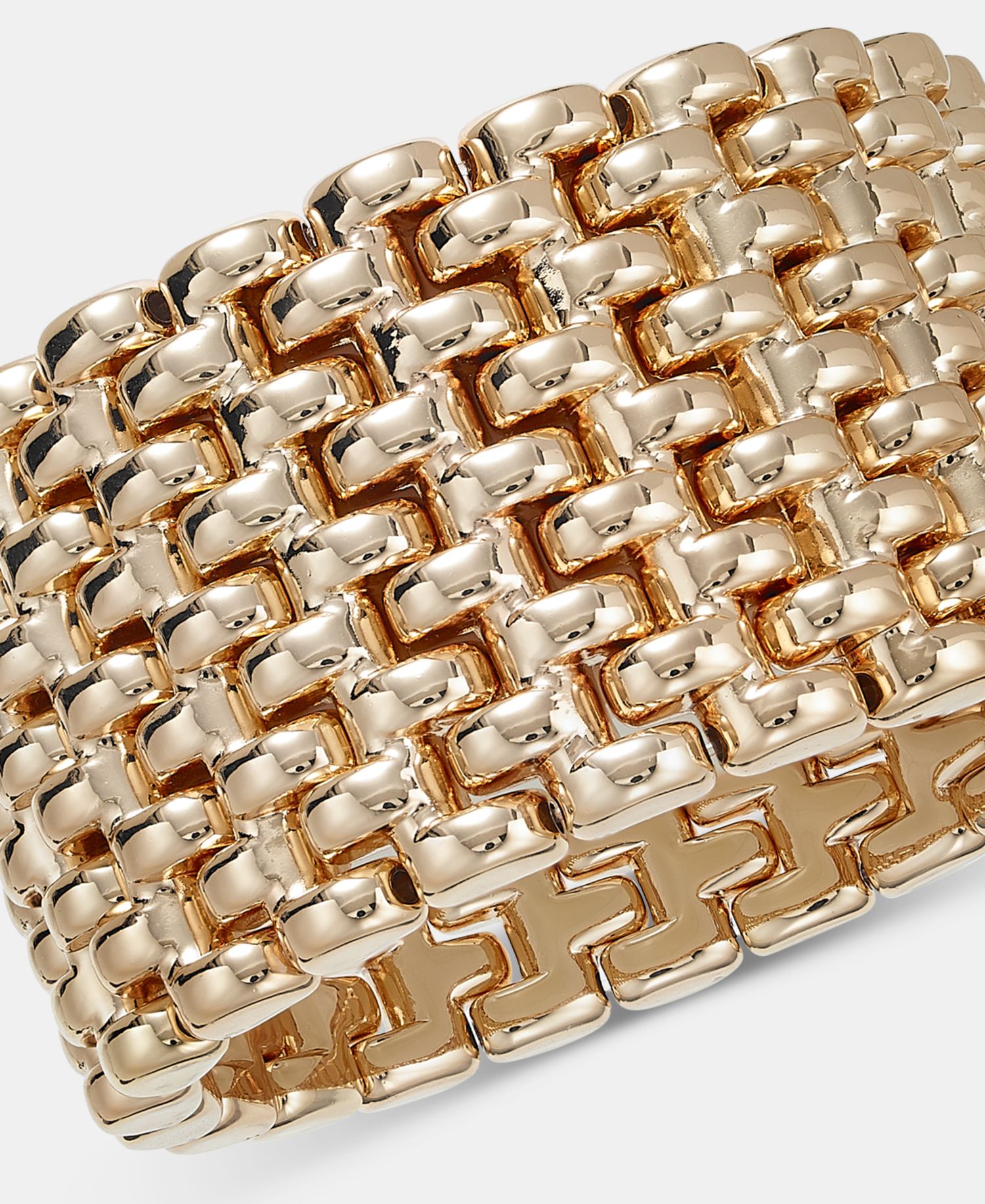 Woven Metal Bold Stretch Bracelet