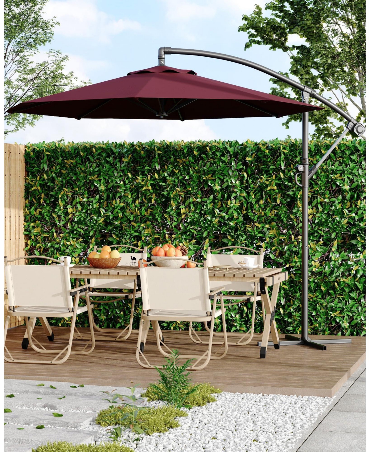 gaomon 10Feet Hanging Cantilever Offset Patio Umbrella For Backyard, Lawn, Garden