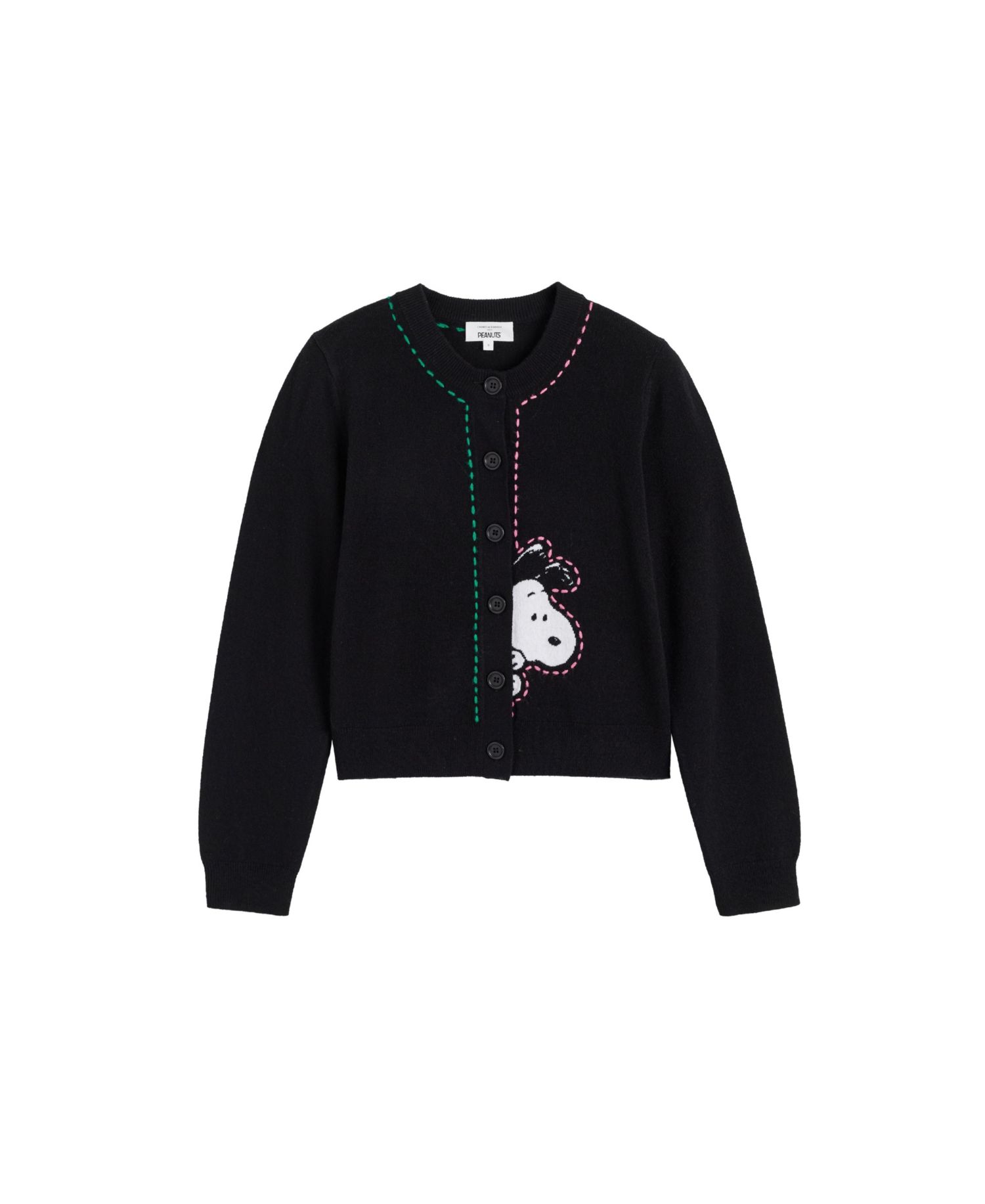 Chinti and Parker Women's Wool-Cashmere Snoopy Peep Cardigan