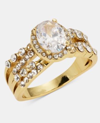 Cubic Zirconia and Crystal Pave Ring
