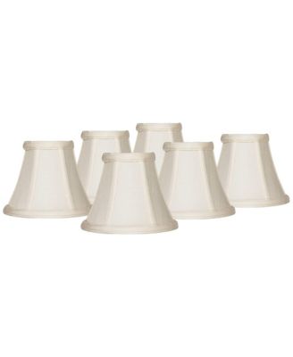 Imperial Shade Set of 6 Hardback Bell Lamp Shades Evaline Cream Small 3" Top x 6" Bottom x 5" High Candelabra Clip-On Fitting