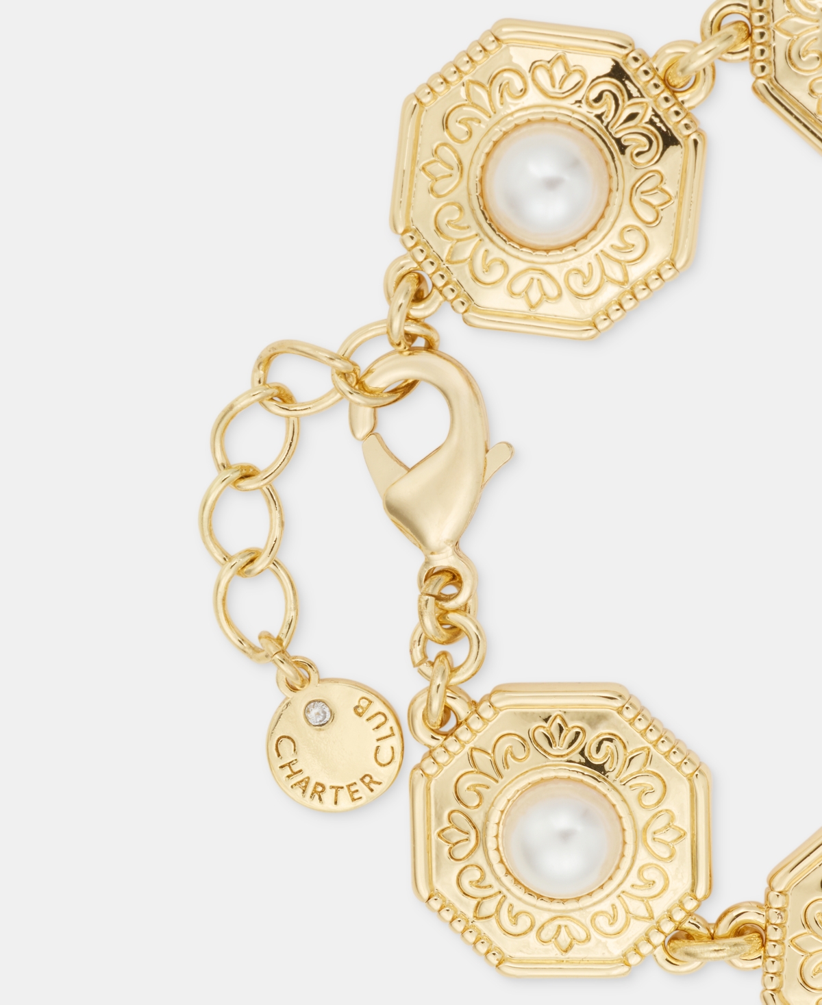 Charter Club Gold-Tone Faux-Pearl Flex Bracelet, Macy's Exclusive