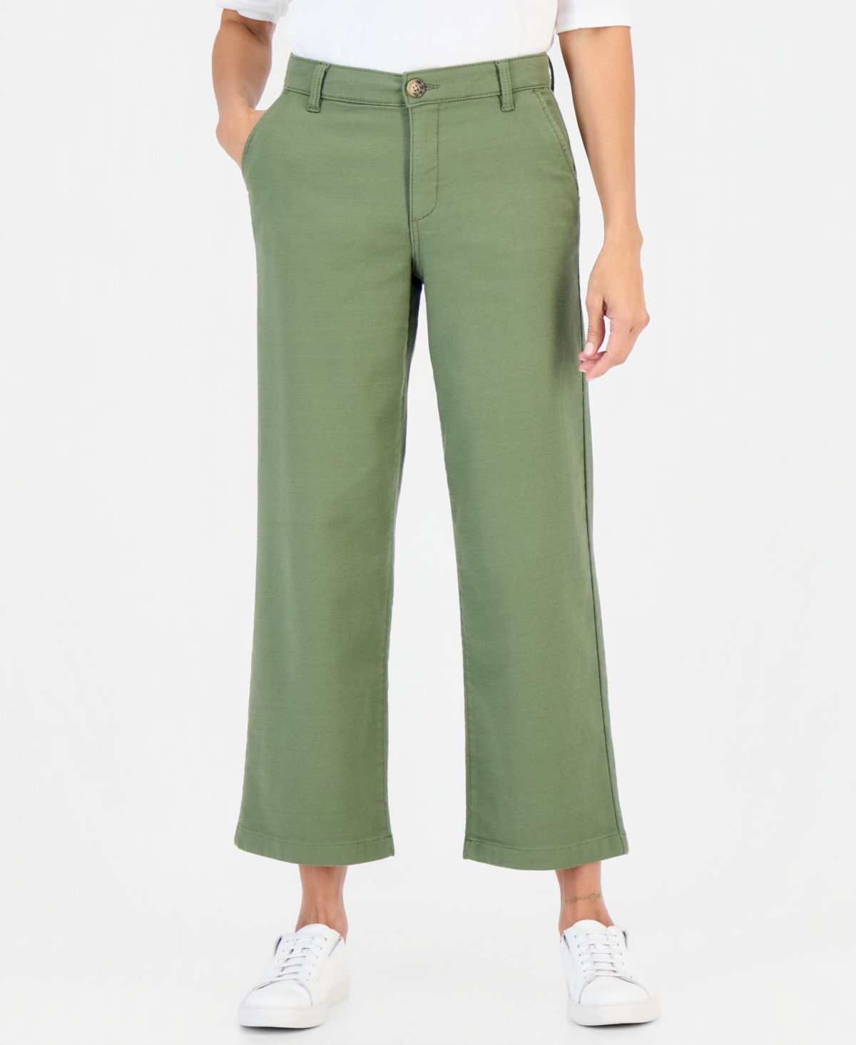 Style & Co Women's High Stretch High-Rise Cropped Wide-Leg Pants, Macy's Exclusive