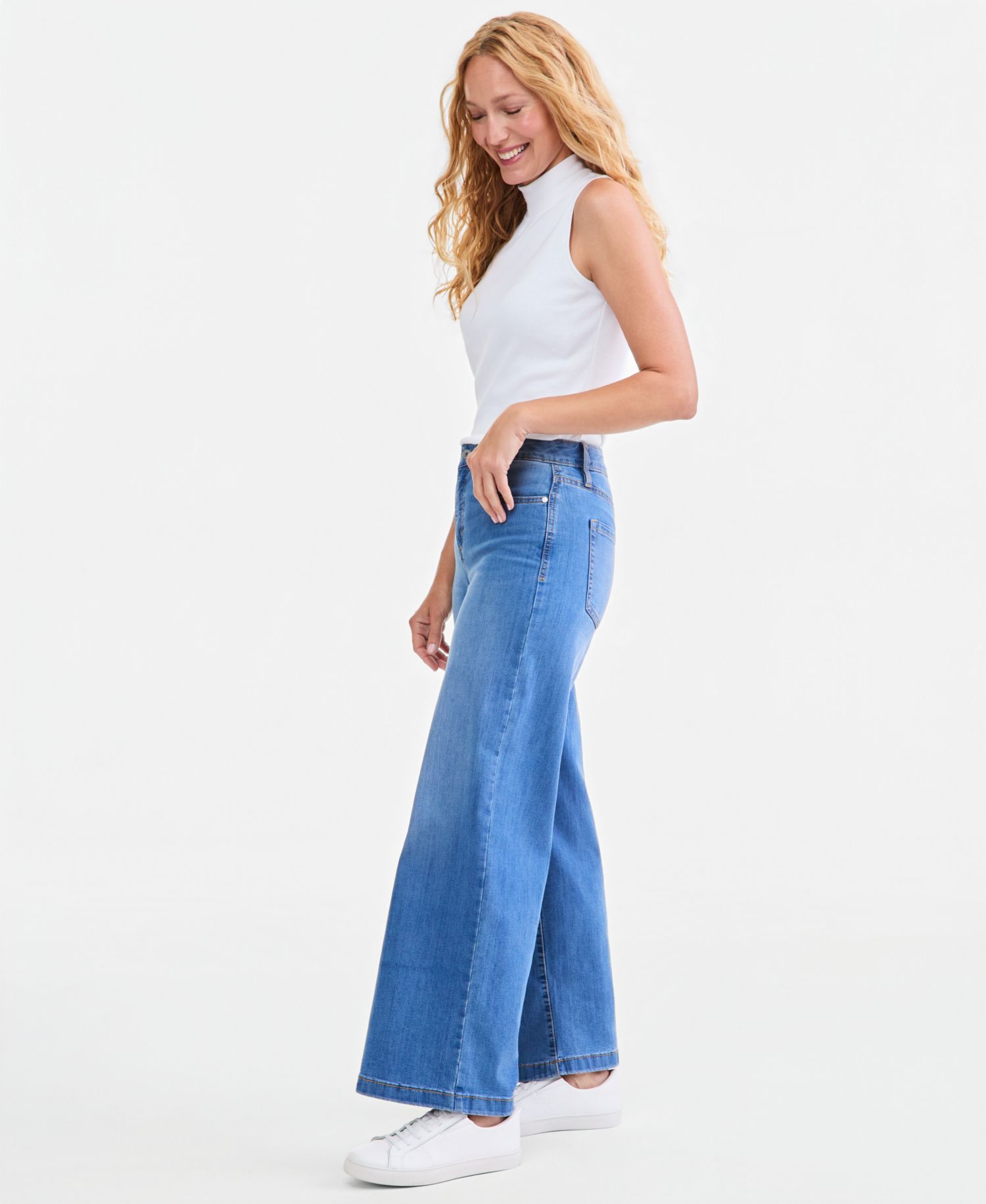 Petite High-Rise Wide-Leg Jeans